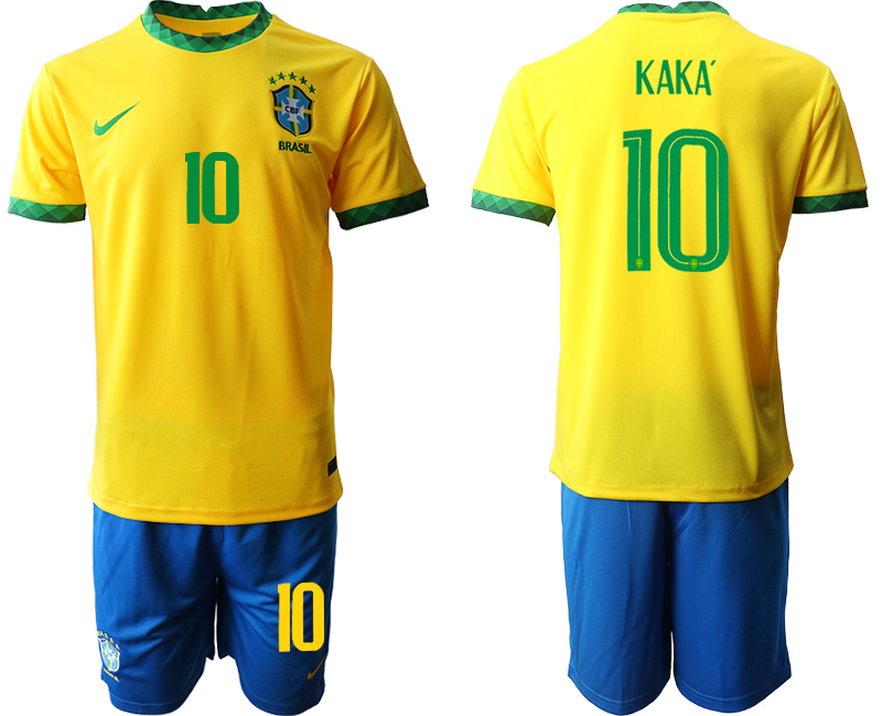 Men 2020-2021 Season National team Brazil home yellow #10 Soccer Jersey2->brazil jersey->Soccer Country Jersey